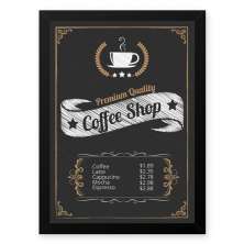 Quadro Decorativo 33x43cm Nerderia e Lojaria graos cafe shop preto