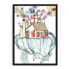 Quadro Decorativo 33x43cm Nerderia e Lojaria industria das flores preto