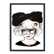 Quadro Decorativo 33x43cm Nerderia e Lojaria jovem idosa preto