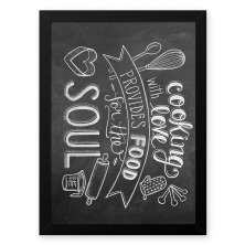 Quadro Decorativo 33x43cm Nerderia e Lojaria lousa food soul preto