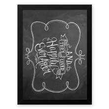 Quadro Decorativo 33x43cm Nerderia e Lojaria lousa happy preto