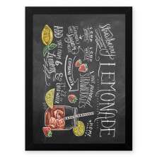 Quadro Decorativo 33x43cm Nerderia e Lojaria lousa lemonade preto