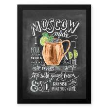 Quadro Decorativo 33x43cm Nerderia e Lojaria lousa moscow preto