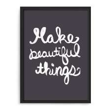 Quadro Decorativo 33x43cm Nerderia e Lojaria make beautful thinks preto