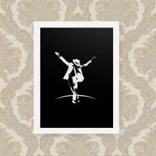 Quadro Decorativo 33x43cm Nerderia e Lojaria michael jackson pop preto