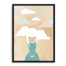 Quadro Decorativo 33x43cm Nerderia e Lojaria mina nuvem preto