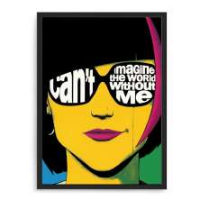 Quadro Decorativo 33x43cm Nerderia e Lojaria mina retro preto