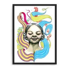 Quadro Decorativo 33x43cm Nerderia e Lojaria moca colorida preto