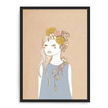 Quadro Decorativo 33x43cm Nerderia e Lojaria mocinha meiga preto