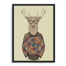 Quadro Decorativo 33x43cm Nerderia e Lojaria veago hipster 02 preto