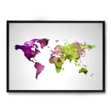 Quadro Decorativo 33x43cm Nerderia e Lojaria world geometrico preto