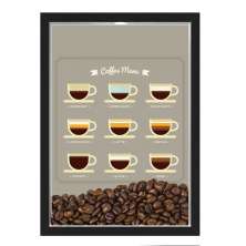 Quadro Decorativo Café grãos Nerderia 30x40 Menu