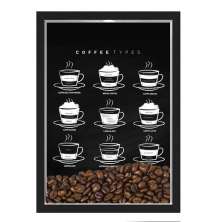 Quadro Decorativo Café grãos Nerderia 30x40 Types