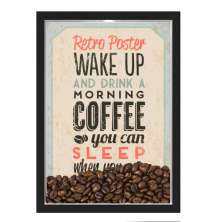Quadro Decorativo Café grãos Nerderia 30x40 Wakeup