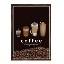 Quadro Decorativo Caixa Porta Grãos de Café 23x33cm Nerderia e Lojaria graos cafe choose madeira