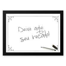 Quadro Decorativo Para Recados  33x43cm Nerderia e Lojaria linhas preto