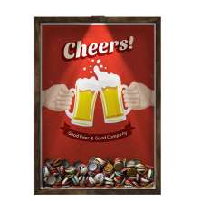 Quadro Decorativo Porta Tampinha/Lacre Cerveja Nerderia -Iluminação Led