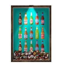 Quadro Decorativo Porta Tampinha/Lacre Cerveja Nerderia -Iluminação Led