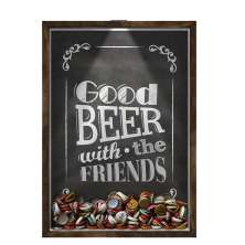 Quadro Decorativo Porta Tampinha/Lacre Cerveja Nerderia -Iluminação Led