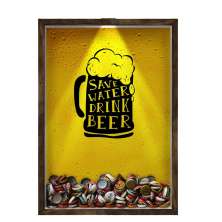 Quadro Decorativo Porta Tampinha/Lacre Cerveja Nerderia -Iluminação Led