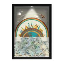 Quadro Decorativo Viagens Nerderia -Iluminação Led