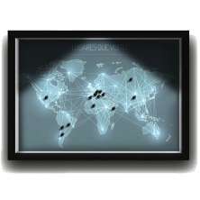 Quadro Decorativo Viagens Nerderia -Iluminação Led