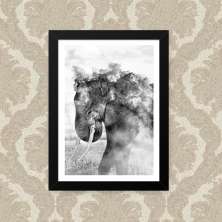 Quadro Elefante Fumaça 23X33cm