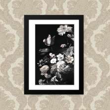 Quadro Flor Fundo Escuro 23X33