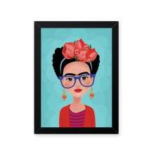 Quadro Frida Desenho Azul 23X33