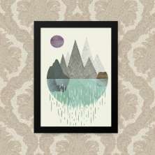Quadro Ilha Abstrato 23X33
