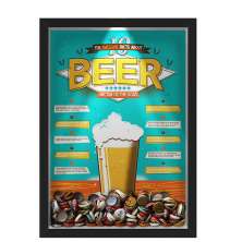 Quadro Led Porta Tampinhas Nerderia Led Cerveja 10 Beer Facts