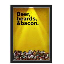 Quadro Led Porta Tampinhas Nerderia Led Cerveja Beer Beards And Bacon