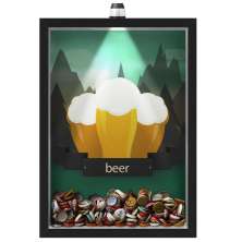 Quadro Led Porta Tampinhas Nerderia Led Cerveja Beer Mountains