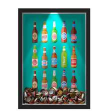 Quadro Led Porta Tampinhas Nerderia Led Cerveja Beers