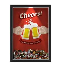 Quadro Led Porta Tampinhas Nerderia Led Cerveja Cheers