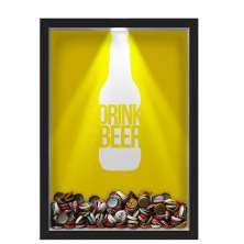 Quadro Led Porta Tampinhas Nerderia Led Cerveja Drink Beer