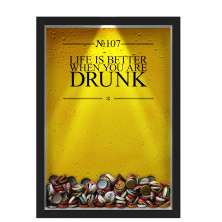 Quadro Led Porta Tampinhas Nerderia Led Cerveja Drunk