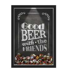 Quadro Led Porta Tampinhas Nerderia Led Cerveja Good Beer Black