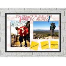 Quadro Porta Foto e Recadinho com Varal 23x33cm eu tenho a melhor mae preto