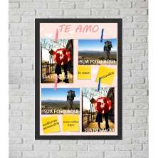 Quadro Porta Foto e Recadinho com Varal 33x43cm best friend forever 1 preto