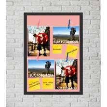 Quadro Porta Foto e Recadinho com Varal 33x43cm melhor casal 2 preto