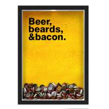 Quadro Porta Tampinhas Nerderia Beer Beards And Bacon