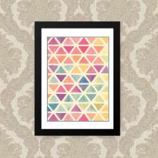 Quadro Triangulos Coloridos 33X43cm
