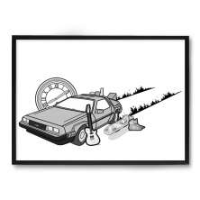 Quadro/Poster Nerderia Back To Th Future Delorean