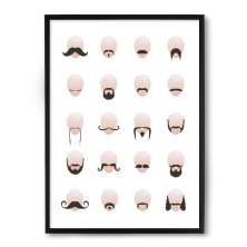 Quadro/Poster Nerderia Barba E Bigodes