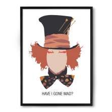 Quadro/Poster Nerderia Chapeleiro Minimalista