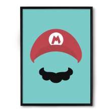 Quadro/Poster Nerderia Mario Bigode Minimalista