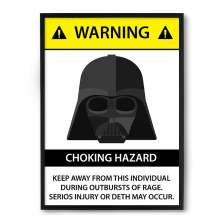 Quadro/Poster Nerderia Warning Vader