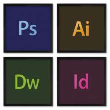 Quadros 20X20 (4 Uni) Nerderia Adobe