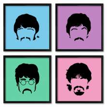 Quadros 20X20 (4 Uni) Nerderia Beatles